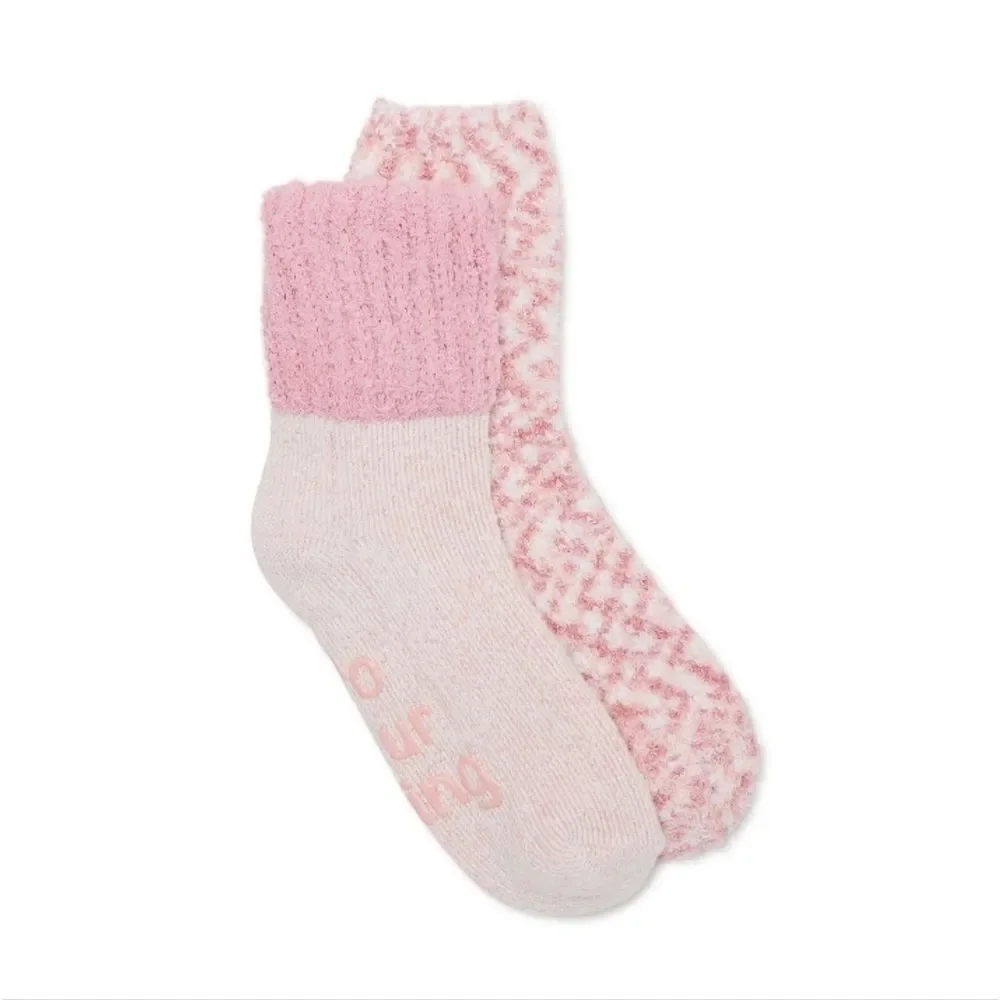 Women's Ultra Soft Fuzzy Lounge Socks 2-Pack Shoe Size 4-10